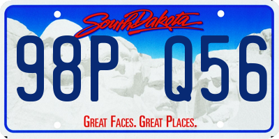 SD license plate 98PQ56