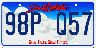 SD license plate 98PQ57