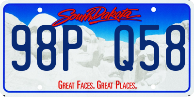 SD license plate 98PQ58