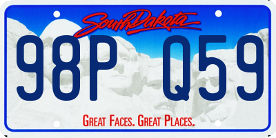 SD license plate 98PQ59