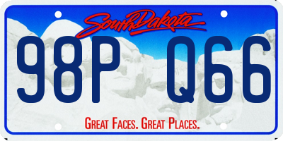SD license plate 98PQ66
