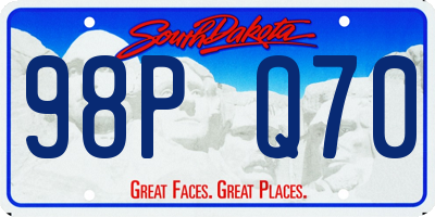 SD license plate 98PQ70