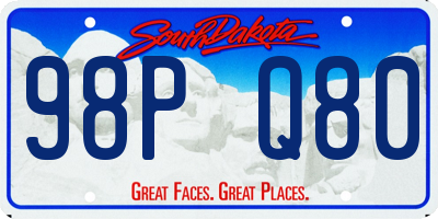 SD license plate 98PQ80