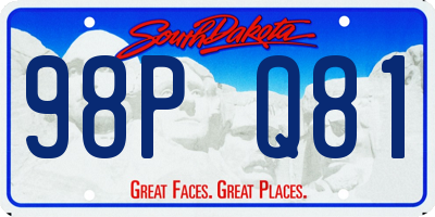 SD license plate 98PQ81