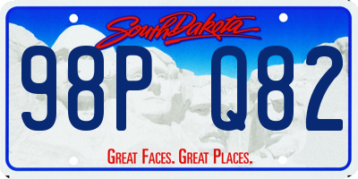 SD license plate 98PQ82