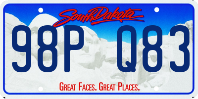 SD license plate 98PQ83
