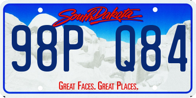 SD license plate 98PQ84