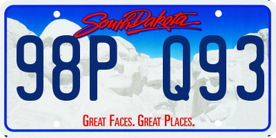 SD license plate 98PQ93