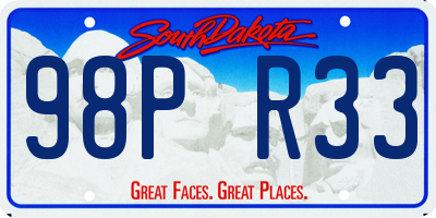 SD license plate 98PR33