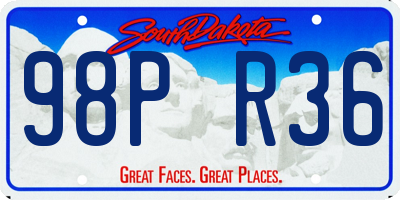 SD license plate 98PR36