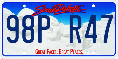 SD license plate 98PR47