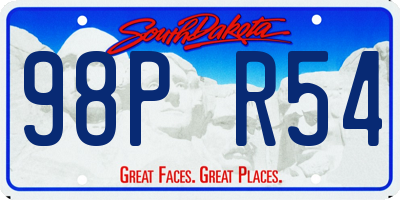 SD license plate 98PR54