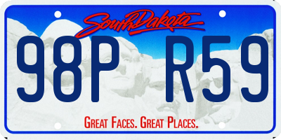 SD license plate 98PR59