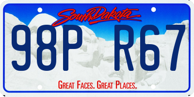 SD license plate 98PR67