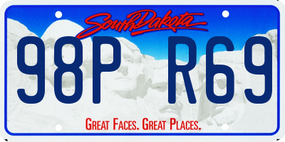 SD license plate 98PR69