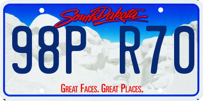 SD license plate 98PR70