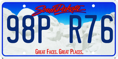 SD license plate 98PR76