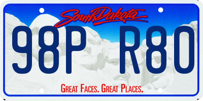 SD license plate 98PR80