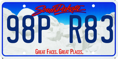 SD license plate 98PR83