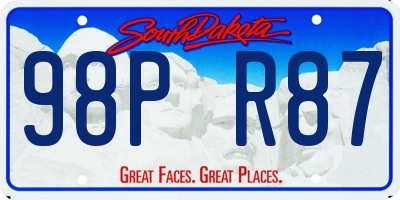 SD license plate 98PR87