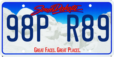 SD license plate 98PR89