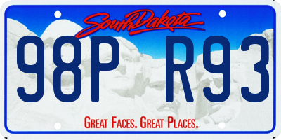 SD license plate 98PR93