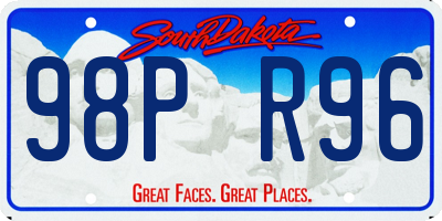SD license plate 98PR96
