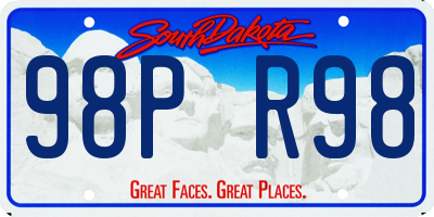 SD license plate 98PR98