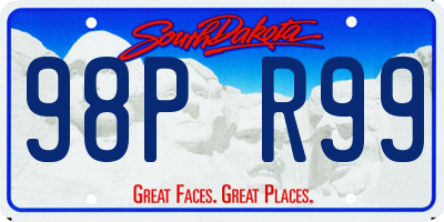 SD license plate 98PR99