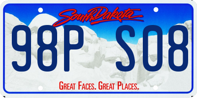 SD license plate 98PS08