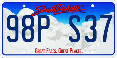 SD license plate 98PS37
