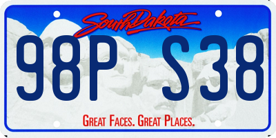SD license plate 98PS38