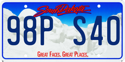 SD license plate 98PS40