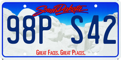 SD license plate 98PS42