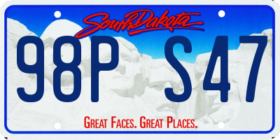 SD license plate 98PS47