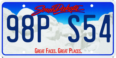 SD license plate 98PS54