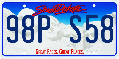 SD license plate 98PS58
