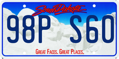 SD license plate 98PS60