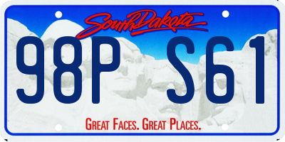 SD license plate 98PS61