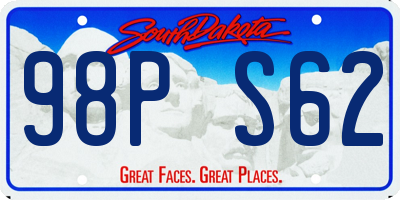 SD license plate 98PS62