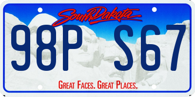SD license plate 98PS67
