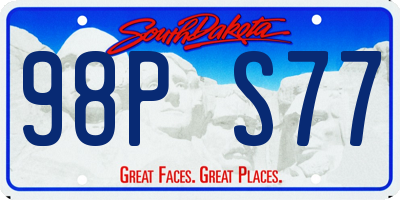 SD license plate 98PS77
