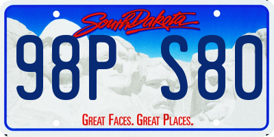 SD license plate 98PS80