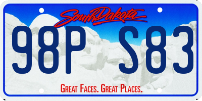 SD license plate 98PS83