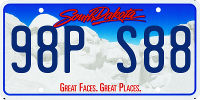 SD license plate 98PS88
