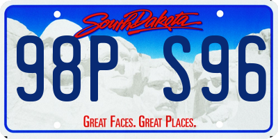 SD license plate 98PS96