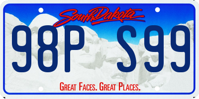 SD license plate 98PS99