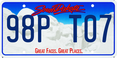 SD license plate 98PT07