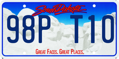 SD license plate 98PT10
