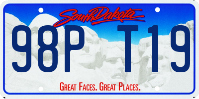 SD license plate 98PT19